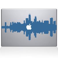 The Decal Guru Chicago City Skyline Decal Vinyl Sticker, 13" MacBook Air, Light Blue (2327-MAC-13A-LB)
