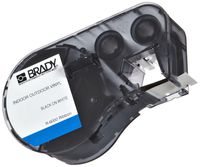 Brady High Adhesion Vinyl Label Tape (MC-500-595-WT-BK) - Black on White Vinyl Film - Compatible with BMP41, BMP51, and BMP53 Label Printers - 25' Length, .5" Width