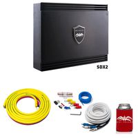 Wet Sounds Sinister SDX2 2-Channel Amplifier & Stinger 3-Meter 4-Gauge Amplifier Wiring Kit w/RCAs