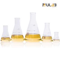 ULAB Scientific Glass Erlenmeyer Flask Set, 5 Sizes 50ml 150ml 250ml 500ml 1000ml, 3.3 Boro with Printed Graduation, UEF1002