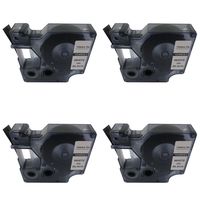 NEOUZA 4PK Compatible for DYMO D1 Standard Label Tape 1/2" x 23' 12mm x 7m (White on Black 45021 S0720610)