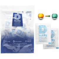 Dry & Dry 5 Gram [60 Packs] Silica Gel Food Safe Orange Indicating(Orange to Dark Green) Mixed Silica Gel Packets Desiccant - Rechargeable Silica Packets for Moisture Absorber Silica Gel Packs