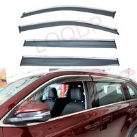 LQQDP 4pcs Smoke Tint With Chrome Trim Outside Mount Tape On/Clip On Style PVC Sun Rain Guard Vent Shade Window Visors Fit 14-19 Toyota Highlander XU50