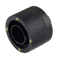 Bitspower G 1/4 Inch Thread Inner Diameter 3/8 Inch Outer Diameter 1/2 Inch Tube CC 2 Ultimate Compression Fitting Mat Black