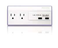 Philips Ultra Slim Multiple Outlet - White (Compatible with iPhone, iPod, LG, HTC, SAMSUNG, MOTOROLA, NOKIA, SONY, KINDLE, BLACKBERRY)