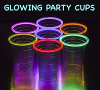 GLOWING PARTY CUPS Multicolor 20 Count Variety Pack Neon Glowing Light Up Cups Glow Party Supplies Glow in the Dark Decorations Glow Party Favors Glow Sticks