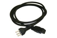 Interpower 86285110 Swiss Cord Set, SEV 1011 Type 23 Plug Type, IEC 60320 C19 Connector Type, Black Plug Color, Black Cable Color, 16A Amperage, 250VAC Voltage, 2.5m Length