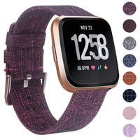 EZCO Bands Compatible with Fitbit Versa/Versa 2 / Versa Lite, Woven Fabric Breathable Watch Strap Quick Release Replacement Wristband Accessories Compatible Versa Smart Watch Women Man