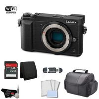 Panasonic Lumix DMC-GX85 Mirrorless Micro Four Thirds Digital Camera (Body Only, Black) Bundle with 32GB Memory Card + Carrying Case + More