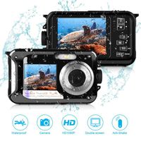 Waterproof Camera Full HD 1080P,Underwater Digital Camera 24.0MP for Snorkeling 2.7 Inch TFT-LCD Video Recorder Camera-Dual Screen Selfie Camera (Black)
