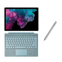 Microsoft Surface Pro 6 2 in 1 PC Tablet 12.3" (2736x1824) Touchscreen, i5-8250U, 8GB RAM, 128GB SSD w/Type Cover, Surface Pen, Backlit, Webcam, Fanless, Win 10 - Aqua (Renewed)