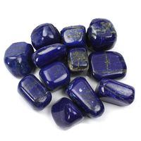 Crystal Allies Materials: 1lb Bulk Natural Tumbled Lapis Lazuli Stones from Afghanistan - Large 1″