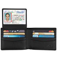 Wallet for Men-Genuine Leather RFID Blocking Bifold Stylish Wallet With 2 ID Window (Cross Black)