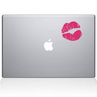 The Decal Guru Kissy Lips MacBook Decal Vinyl Sticker - 13" MacBook Pro (2016 & Newer) - Pink (1114-MAC-13X-BG)