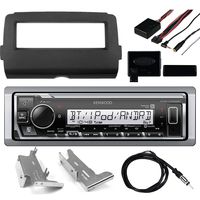 Kenwood Marine Digital Media Bluetooth Receiver (No CD), Enrock Single-DIN Dash Kit for 2014-UP Harley-Davidson Models, Radio Antenna, Steering Wheel Control Interface