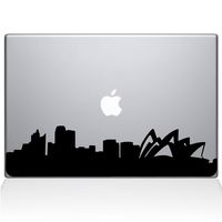 The Decal Guru 2300-MAC-15P-BLA Sydney City Skyline Decal Vinyl Sticker, Black, 15" MacBook Pro (2015 & Older)