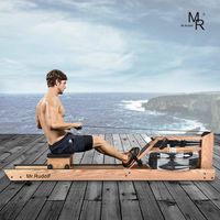 Mr Rudolf Oak Wood Water Rowing Machine with Monitor Home Gyms Training Equipment Sports Exercise Machine Fitness Indoor...