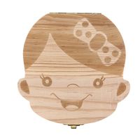 XGao Baby Tooth Box, Babies Teeth Keepsake Boxes Shower Gift Baby Teeth Storage Organizer Wooden Box Holder Container for Kids Girls Boys Children Birthday Babyshower Gift Keep Kid Memory (A1)