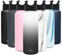 Simple Modern 40 oz Summit Water Bottle with Straw Lid - Gifts for Men & Women Hydro Vacuum Insulated Tumbler Flask Double Wall Liter - 18/8 Stainless Steel Ombre: Tuxedo