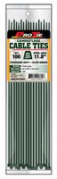 Pro Tie CFO11SD100 11-Inch Olive Green Nylon Standard Duty Cable Ties, 100-Pack
