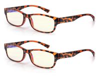 Blue Light Blocking Glasses Women Men 2-pack tortoise,Anti Glare Rays Computer Glasses eye strain non prescription