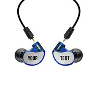 MEE audio M6 PRO 2nd Generation Universal-Fit Noise-Isolating Musicians' in-Ear Monitors with Custom-Engraved Text Metal Plates (Blue)