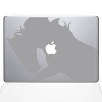 The Decal Guru 0156-MAC-13P-S War Horse Vinyl Sticker, 13" MacBook Pro (2015 & Older), Silver