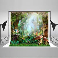 Fairytale Enchanted Forest Photographic Background Newborn 7x5ft Mushroom Woonderland Photo Backdrop Elf Princess Backdrops Kids Birthday Party Decor