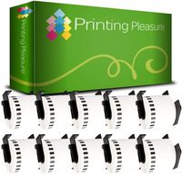 Printing Pleasure DK-22205 62mm x 30.48m Continuous Standard Address Labels for Brother P-Touch QL-500/QL-550/QL-560/QL-570/QL-700/QL-710W/QL-720NW/QL-1050/QL-1060N Label Printers - White (Pack of 10)