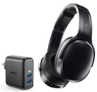 Skullcandy Crusher ANC Personalized Noise Canceling Wireless Bluetooth Headphone Bundle with Anker 2-Port Wall Charger - Black