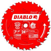 Freud D0724X Diablo 7-1/4-Inch 24 Tooth ATB Carbide Framing Saw Blade with 5/8-Inch and Diamond Knockout Arbor