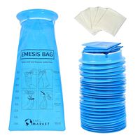 KMG Market 25 Pack Strong Vomit Bags | Barf Bags | Emesis Bags Disposable | Vomiting Bags for Car, Kids, Uber, Lyft, Travel | Bonus 5 Wet Wipes