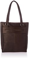Piel Leather Vertical Laptop Tote, Chocolate, One Size