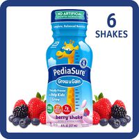PediaSure Grow & Gain Kids' Nutritional Shake, with Protein, DHA, and Vitamins & Minerals, Berry, 8 fl oz, 6 Count