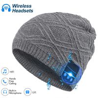 Bluetooth Beanie Hat Wireless Winter Headphones Speaker Knit Hats Ourdoor Sports Running Caps for Men Women Teens Boys Girls