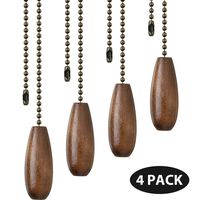 4 Pieces Ceiling Fan Chain Pulls Wooden Pull Chain, Walnut Color, Size No Size