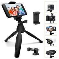 Phone Tripod, SYOSIN Camera Tripod Selfie Stick Mini Desktop Tripod Travel Stand Adjustable Tripod for Phone with Wireless Remote Shutter and Universal Clip for DSLR, Gopro, Smartphone,More