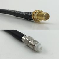 3 feet RFC195 KSR195 RP-SMA FEMALE to FME FEMALE Pigtail Jumper RF coaxial cable 50ohm High Quality Quick USA Shipping