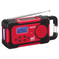 Jensen Compact Emergency Weather-Resistant Hand Crank AM/FM Radio with Built-in Speaker