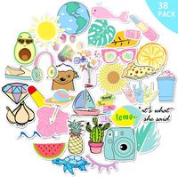 Laptop Stickers - Pack of 38, Vinyl VSCO Stickers for Water Bottles Waterproof and Sun Protection, HD Non-Duplicate Graffiti Decals Cute Stickers for Girls and Teen