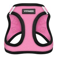 Voyager Step-In Air Dog Harness - All Weather Mesh, Step In Vest Harness for Small and Medium Dogs by Best Pet Supplies - Pink Base, Large (Chest: 18" - 21")