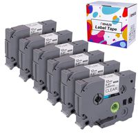 Hehua Compatible TZ TZe Tape 12mm Clear, Replace Brother TZe-131 TZe131 TZ131 TZ-131 Tape for Ptouch PTD210 PTD200 PTH110 PTD400 PTD600 PT1290 Label Maker (12mm 0.47 Black on Clear, 1/2 in x 26.2ft) 