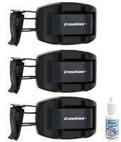 Croakies Sunglass Holder, Shade Dock, Visor Clip, 3 Pack, w/Lens Wash