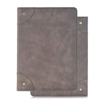 iPad Air 3 Protective 10.5" Cover, elecfan Vintage Book Style Folio Case Stand with Card Slots PU Leather Flip Case Magnetic Smart Protective Case for 2019 Release iPad Air 3rd Gen 10.5 inch, Grey