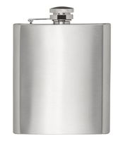 HIC Harold Import Co. 48025 Hip Flask, 8-Ounce, 18/8 Stainless Steel