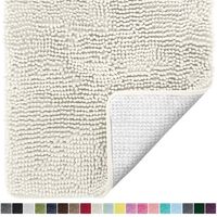 Gorilla Grip Original Luxury Chenille Bathroom Rug Mat, 60x24, Extra Soft and Absorbent Shaggy Rugs, Machine Wash Dry, Perfect Plush Carpet Mats for Tub, Shower, and Bath Room, Ivory Cream