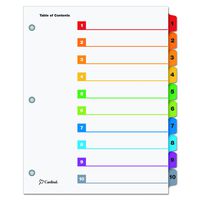 Cardinal by TOPS Products QuickStep OneStep Bulk Index System, 10-Tab, Multi-Color, Box of 24 Sets (61038CB)