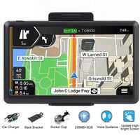 Car GPS, AOBOER 7 inch Touchscreen GPS Navigation System with Sunshade for Car Truck Motorhome &8GB 256MB Satellite Navigator Device with 2019 Maps Free Lifetime Map Updates