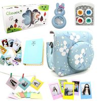 CLOVER 7 in 1 Accessory Bundles Set For Fujifilm Instax Mini 8 Instant Camera (Flower Case Bag/ Album/ Colorful Filter/ Rabbit Close-Up Lens / Wall Hanging Frame/ Photo Frame/ Sticker Borders)
