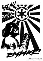 UR Impressions Blk Darth Vader Stormtroopers Join The Empire - Galactic Empire Rising Sun Flag Decal Vinyl Sticker Graphics for Cars Trucsk SUV Vans Walls Windows|Black|7.5 X 5.5 Inch|URI464